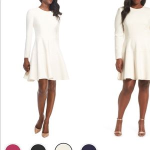 Gal Meets Glam Celeste Fit and Flare Ivory Dress